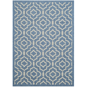 Pemberly Row Polypropylene Blue Indoor Outdoor Rug - 4' x 5'7&quot