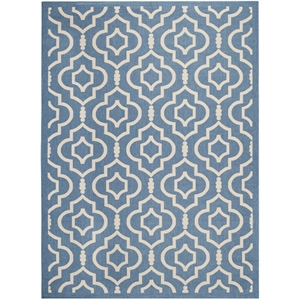 Pemberly Row Polypropylene Blue Indoor Outdoor Rug - 6'7&quot x 9'6&quot