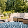 Pemberly Row Polypropylene Blue Indoor Outdoor Rug - 8' x 11'