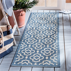 Pemberly Row Polypropylene Blue Indoor Outdoor Rug - Runner 2'3&quot x 6'7&quot