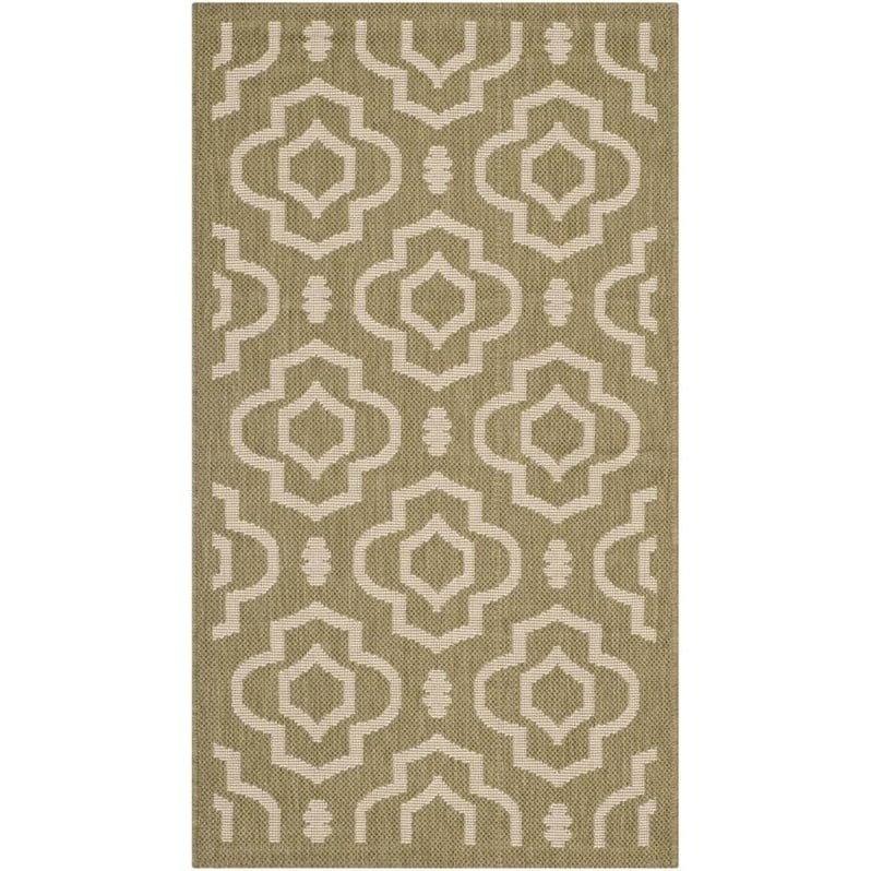 Pemberly Row Polypropylene Green Indoor Outdoor Rug - 2' x 3'7