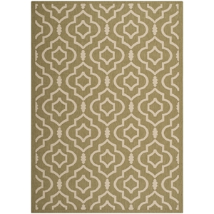 Pemberly Row Polypropylene Green Indoor Outdoor Rug - 4' x 5'7&quot
