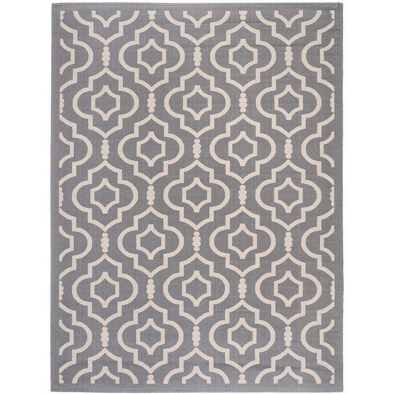 Pemberly Row Polypropylene Anthracite Indoor Outdoor Rug - 6'7