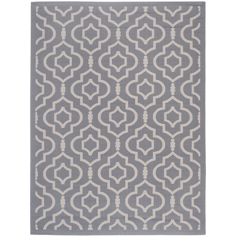 Pemberly Row Polypropylene Anthracite Indoor Outdoor Rug - 6'7