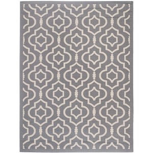 Pemberly Row Polypropylene Anthracite Indoor Outdoor Rug - 9' x 12'