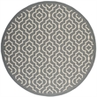 Pemberly Row Polypropylene Anthracite Indoor Outdoor Rug - Round 5'3