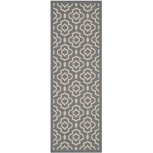 Pemberly Row Polypropylene Anthracite Indoor Outdoor Rug - Runner 2'3&quot x 6'7&quot