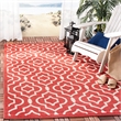 Pemberly Row Polypropylene Red Indoor Outdoor Rug - 2'7