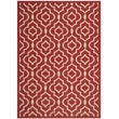 Pemberly Row Polypropylene Red Indoor Outdoor Rug - 4' x 5'7