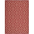 Pemberly Row Polypropylene Red Indoor Outdoor Rug - 5'3