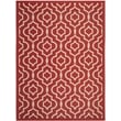 Pemberly Row Polypropylene Red Indoor Outdoor Rug - 8' x 11'