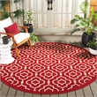 Pemberly Row Polypropylene Red Indoor Outdoor Rug - Round 7'10