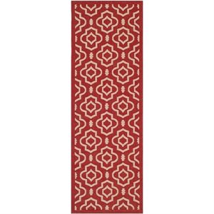 Pemberly Row Polypropylene Red Indoor Outdoor Rug - Runner 2'3&quot x 6'7&quot