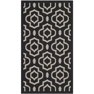 Pemberly Row Polypropylene Black Indoor Outdoor Rug - 2' x 3'7&quot
