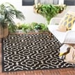 Pemberly Row Polypropylene Black Indoor Outdoor Rug - 5'3