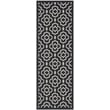 Pemberly Row Polypropylene Black Indoor Outdoor Rug - Runner 2'7