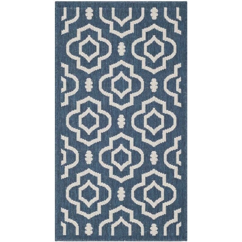 Pemberly Row Polypropylene Navy Indoor Outdoor Rug - 2' x 3'7
