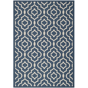 Pemberly Row Polypropylene Navy Indoor Outdoor Rug - 5'3&quot x 7'7&quot
