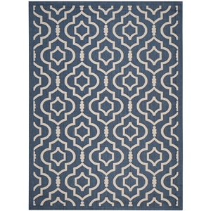 Pemberly Row Polypropylene Navy Indoor Outdoor Rug - 6'7&quot x 9'6&quot