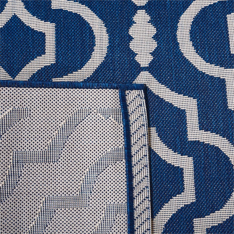 Pemberly Row Polypropylene Navy Indoor Outdoor Rug - 8' x 11'