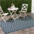 Pemberly Row Polypropylene Navy Indoor Outdoor Rug - 9' x 12'