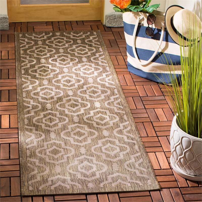 Pemberly Row Polypropylene Navy Indoor Outdoor Rug - 9' x 12'