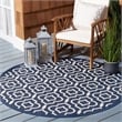 Pemberly Row Polypropylene Navy Indoor Outdoor Rug - Round 6'7