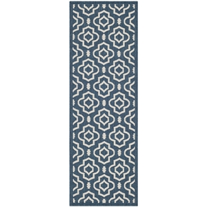 Pemberly Row Polypropylene Navy Indoor Outdoor Rug - Runner 2'3&quot x 6'7&quot