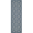 Pemberly Row Polypropylene Navy Indoor Outdoor Rug - Runner 2'3