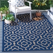 Pemberly Row Polypropylene Navy Indoor Outdoor Rug - Square 6'7
