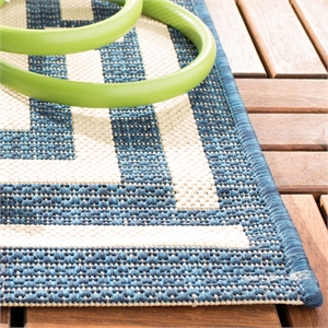 Pemberly Row Polypropylene Navy Indoor Outdoor Rug - 2' x 3'7&quot