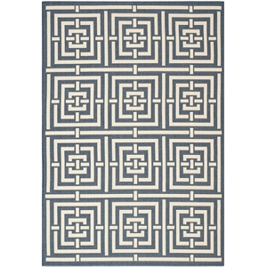 Pemberly Row Polypropylene Navy Indoor Outdoor Rug - 5'3&quot x 7'7&quot