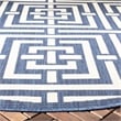 Pemberly Row Polypropylene Navy Indoor Outdoor Rug - Round 5'3