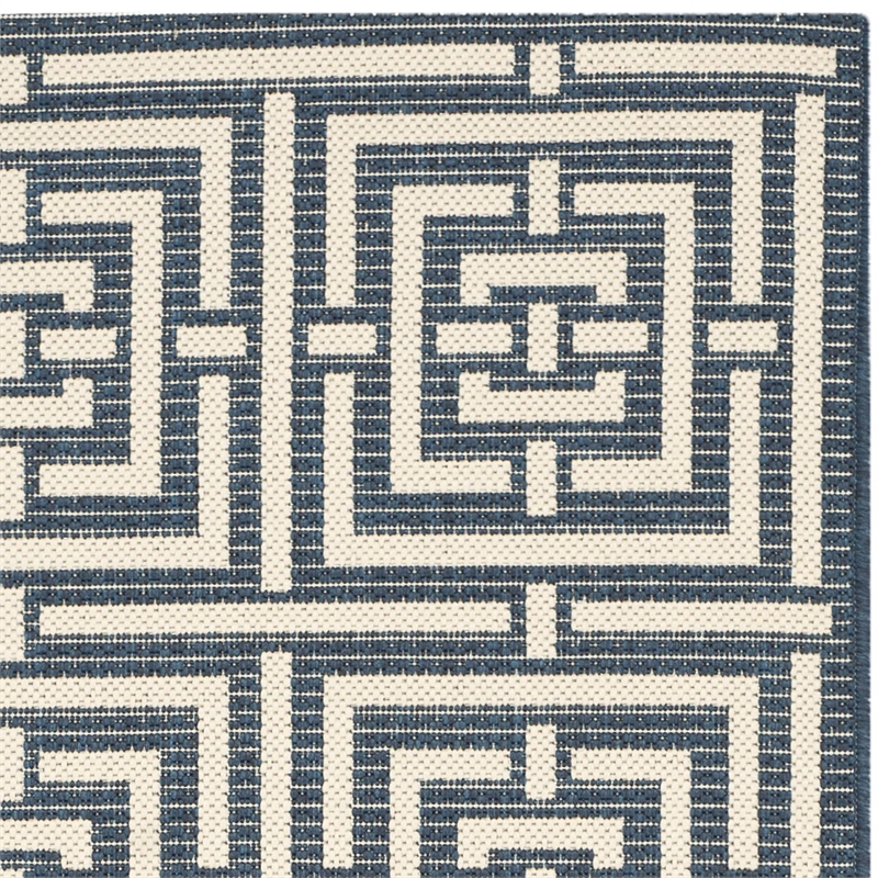 Pemberly Row Polypropylene Navy Indoor Outdoor Rug - Runner 2'7