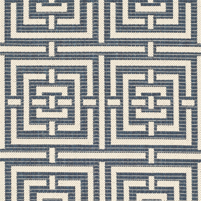 Pemberly Row Polypropylene Navy Indoor Outdoor Rug - Runner 2'7