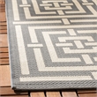 Pemberly Row Polypropylene Grey Indoor Outdoor Rug - Runner 2'3