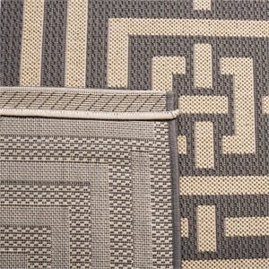 Pemberly Row Polypropylene Grey Indoor Outdoor Rug - Square 7'10&quot