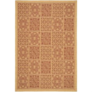 Pemberly Row Polypropylene Indoor Outdoor Rug - 5'3&quot x 7'6&quot in Orange/Gold