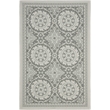 Pemberly Row Polypropylene Light Grey Indoor Outdoor Rug - 4' x 5'7