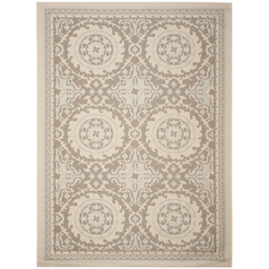 Pemberly Row Polypropylene Beige Indoor Outdoor Rug - 6'7&quot x 9'6&quot