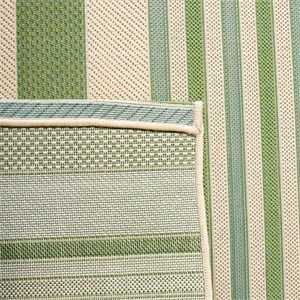 Pemberly Row Polypropylene Beige Indoor Outdoor Rug - 2'7&quot x 5'