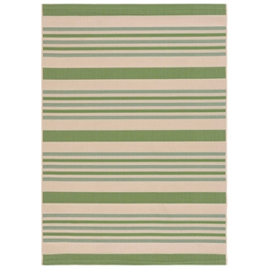 Pemberly Row Polypropylene Beige Indoor Outdoor Rug - 4' x 5'7&quot