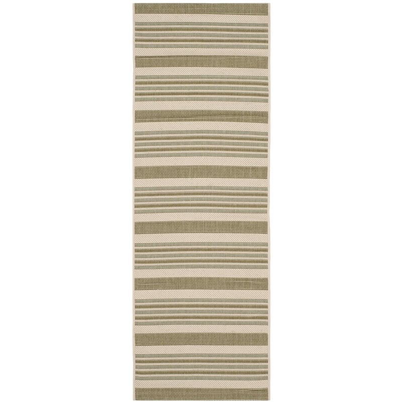 Pemberly Row Polypropylene Beige Indoor Outdoor Rug - Runner 2'3