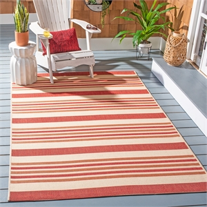 Pemberly Row Polypropylene Beige Indoor Outdoor Rug - 2'7&quot x 5'