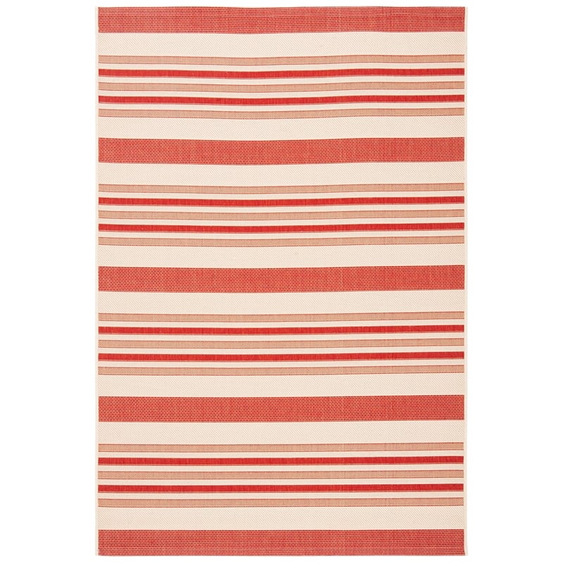 Pemberly Row Polypropylene Beige Indoor Outdoor Rug - 8' x 11'