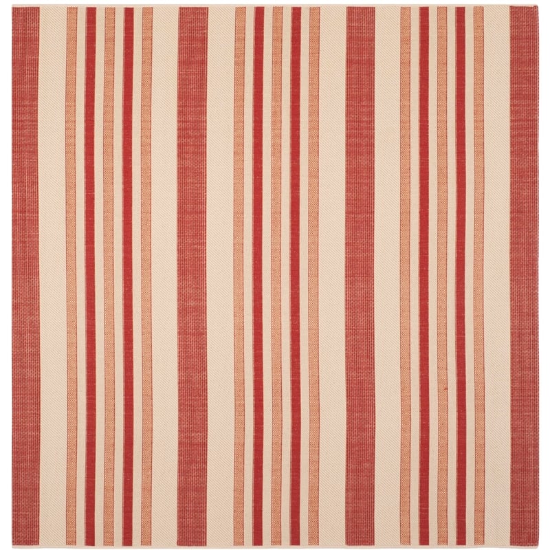 Pemberly Row Polypropylene Beige Indoor Outdoor Rug - Square 6'7