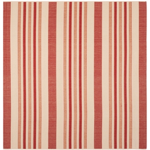 Pemberly Row Polypropylene Beige Indoor Outdoor Rug - Square 6'7&quot