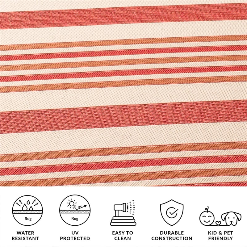 Pemberly Row Polypropylene Beige Indoor Outdoor Rug - Square 6'7