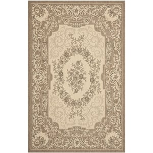 Pemberly Row Polypropylene Creme Indoor Outdoor Rug - 4' x 5'7&quot
