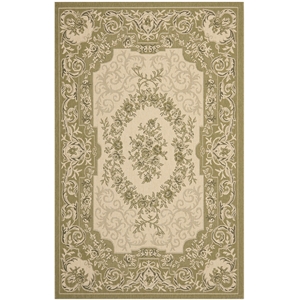 Pemberly Row Polypropylene Cream Indoor Outdoor Rug - 4' x 5'7&quot